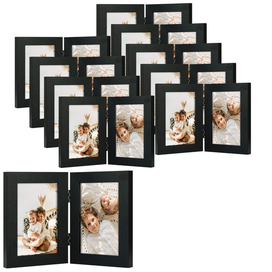 Clearance Double Picture Frame for Displays 2 Pictures 0.71 Inch - Pack of 10 Picture Frames Golden State Art