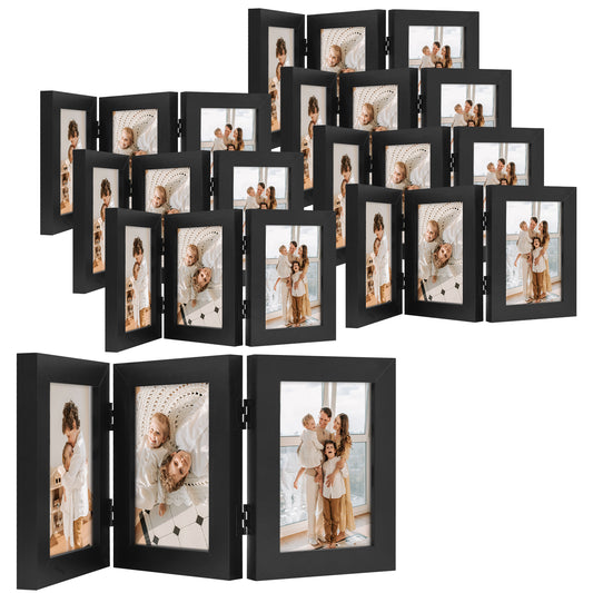 Clearance Three Picture Frame 0.71 Inch- Pack of 8 4x6 Black Picture Frames Golden State Art