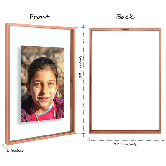 Clearance 12x18 Aluminum Floating Frame Rose Gold-Pack Of 6