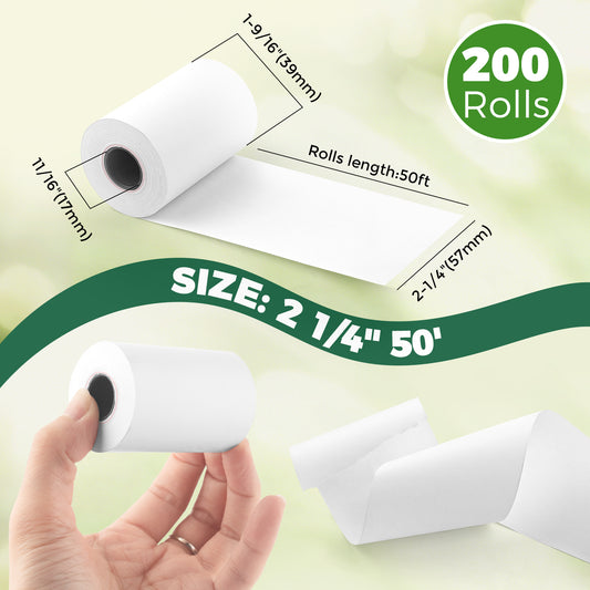 2 1/4 in. x 50 ft Thermal Paper POS Rolls(200 Rolls) Thermal paper Golden State Art