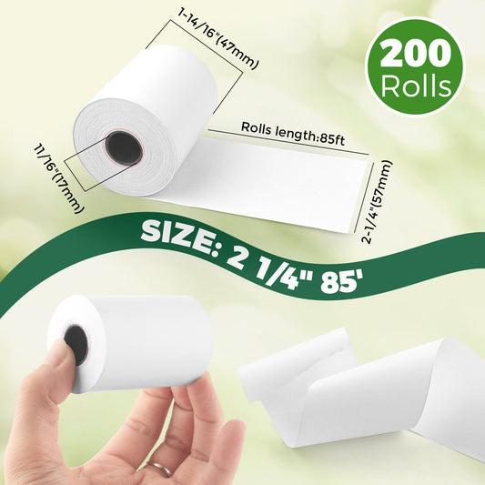 2 1/4 in. x 85 ft Thermal Paper POS Rolls(200 Rolls) Thermal paper Golden State Art