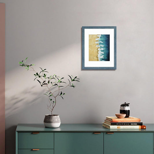 11x14 MDF Frame 0.71 Inch for 8x10 Picture with White Mat Blue - Pack of 12