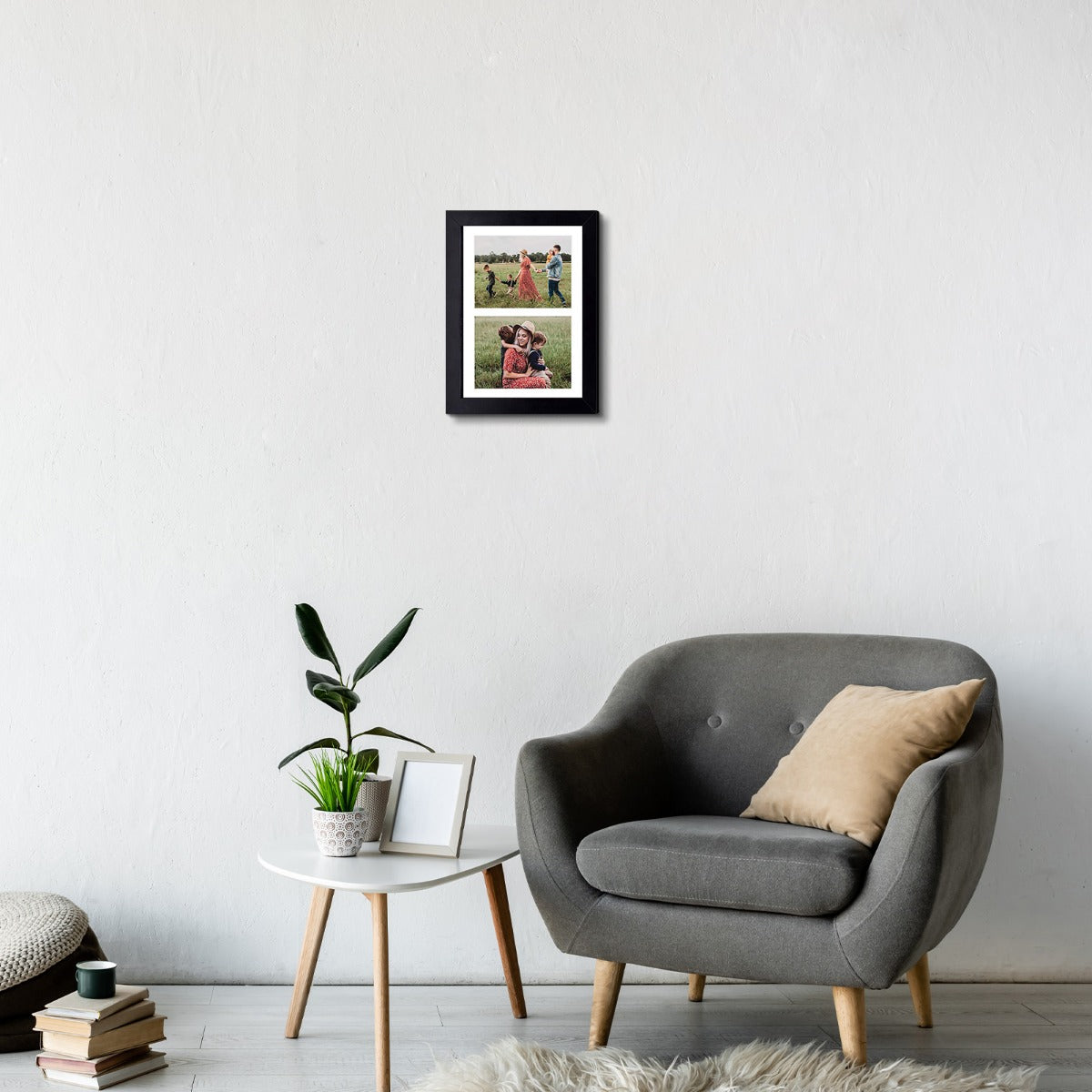 8.5x11 Wood Frame For 2-5x7 Photos with Mat and Real Glass (10 Pack) Golden State Art