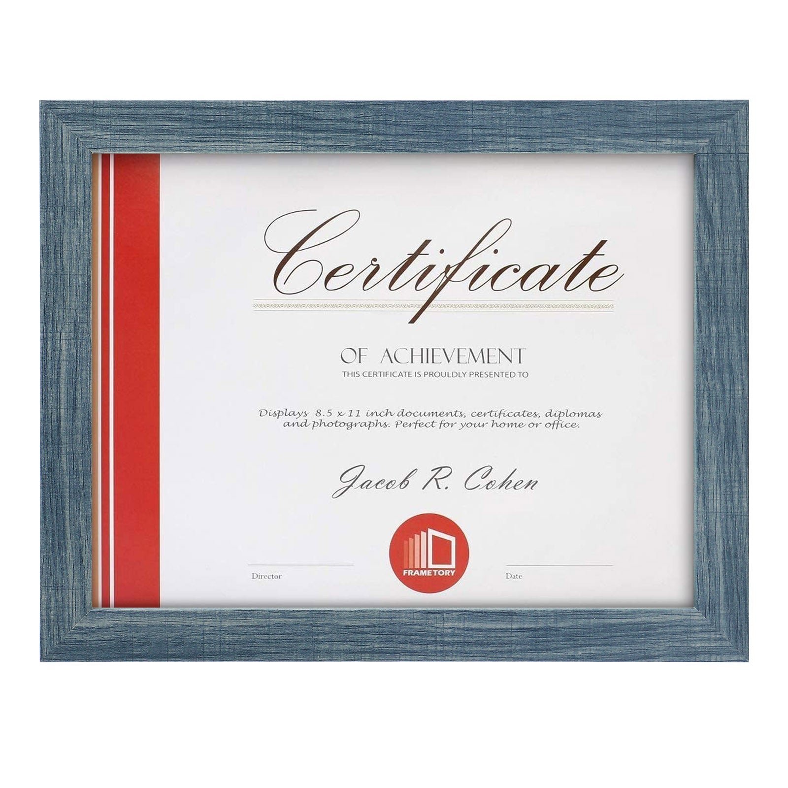 8.5x11 Diploma Picture Frame with Real Glass (10 Pack) Blue Picture Frame GSA