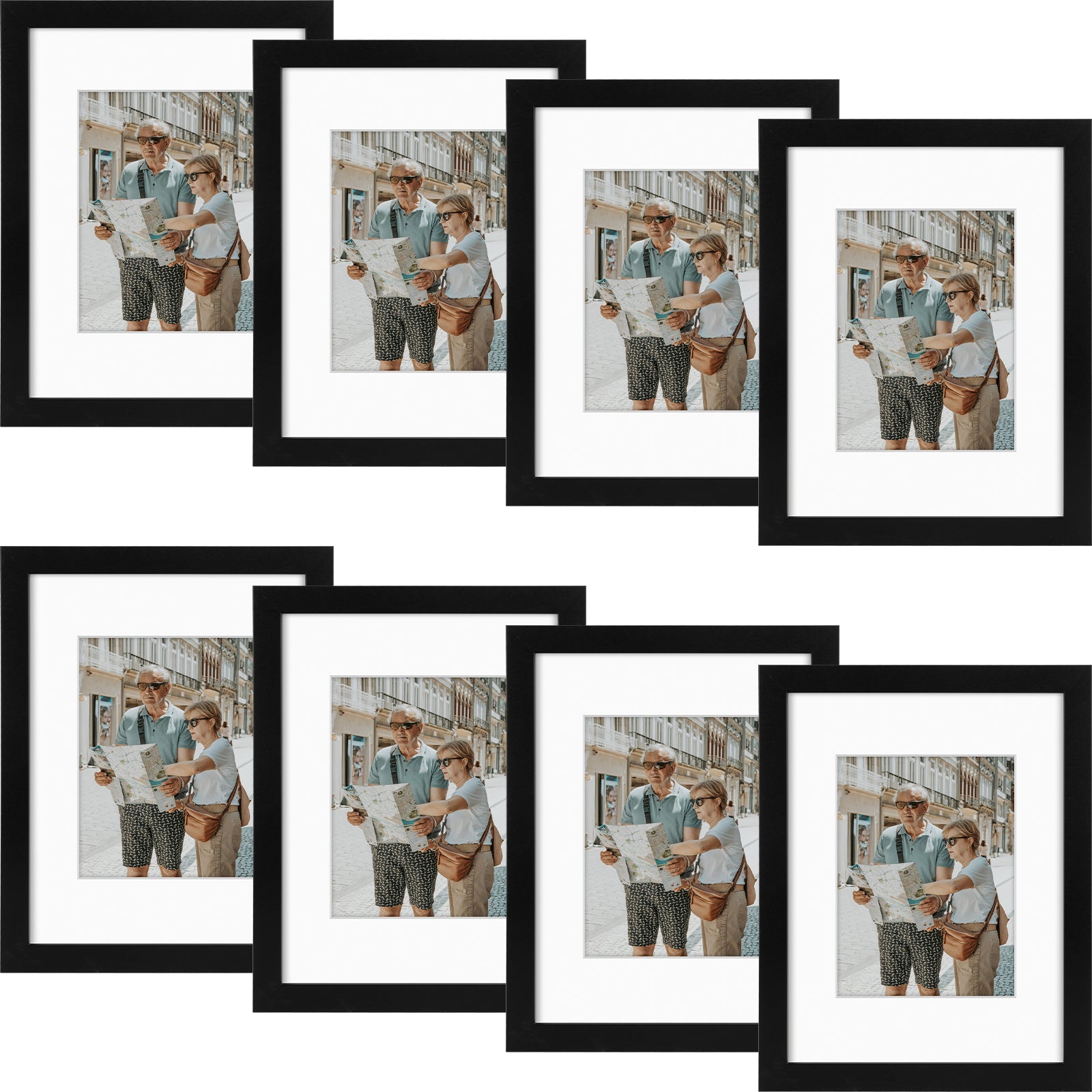 Golden State Art Modern 9x12 & 16x24 Picture Frames with Golden Gate Bridge Wall Art & Removable Mat