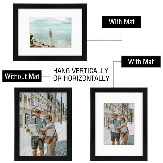 Golden State Art Modern 9x12 & 16x24 Picture Frames with Golden Gate Bridge Wall Art & Removable Mat
