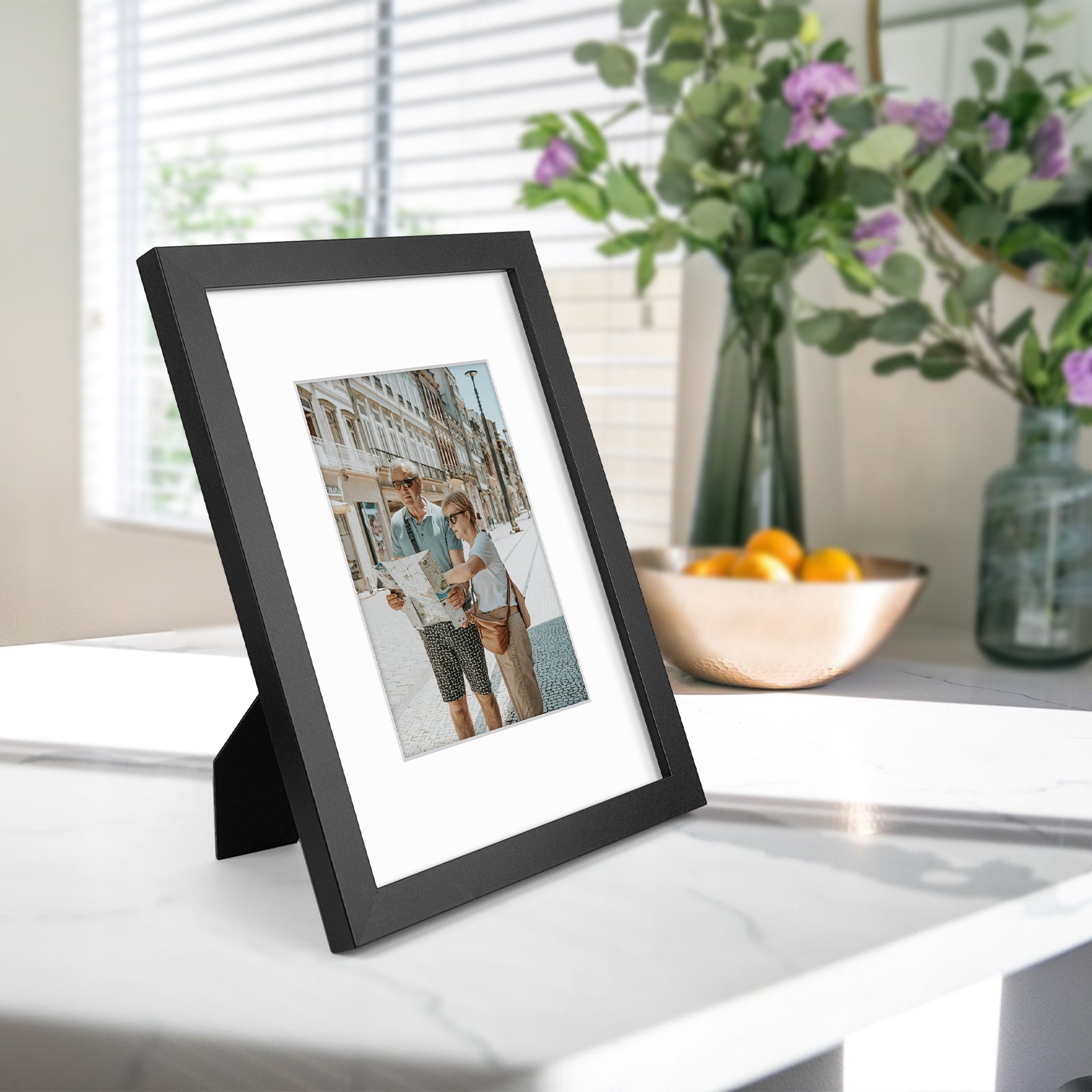 Golden State Art Modern 9x12 & 16x24 Picture Frames with Golden Gate Bridge Wall Art & Removable Mat