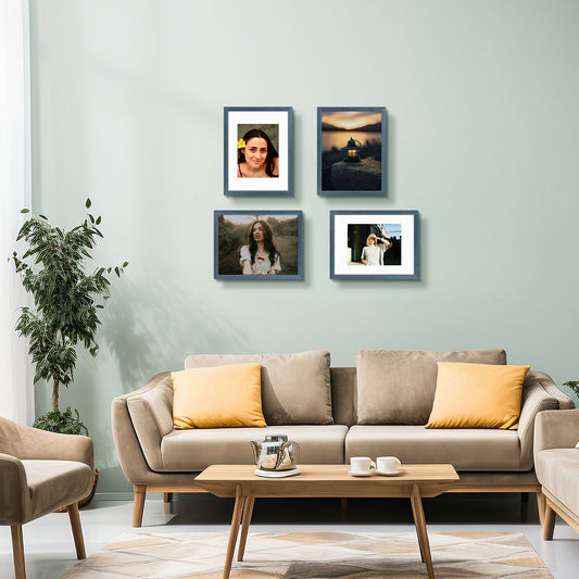 MDF Picture Frame with White Mat and Plexiglass