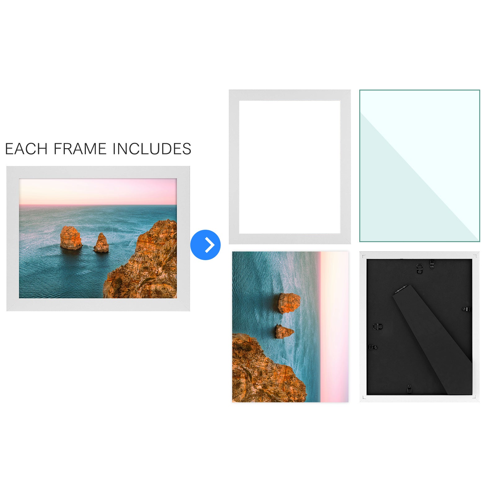 8.5X11 Diploma Frame with Real Glass and Sawtooth Hangers For Wall Mounting, Easel Stand For Tabletop(16 Pack)