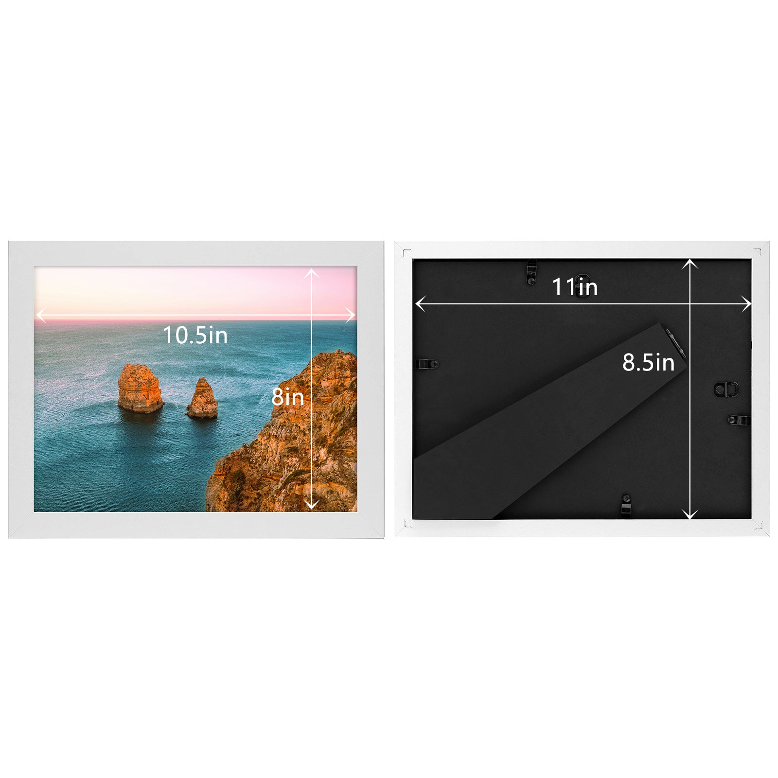 8.5X11 Diploma Frame with Real Glass and Sawtooth Hangers For Wall Mounting, Easel Stand For Tabletop(16 Pack)