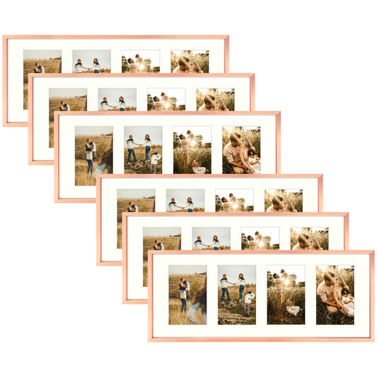 8x20 Aluminum Collage Picture Frame with 4 Openings Mat for 4x6 Photo 1.02 inches Thickness-Pack of 6-Pick Up in Katy TX Only