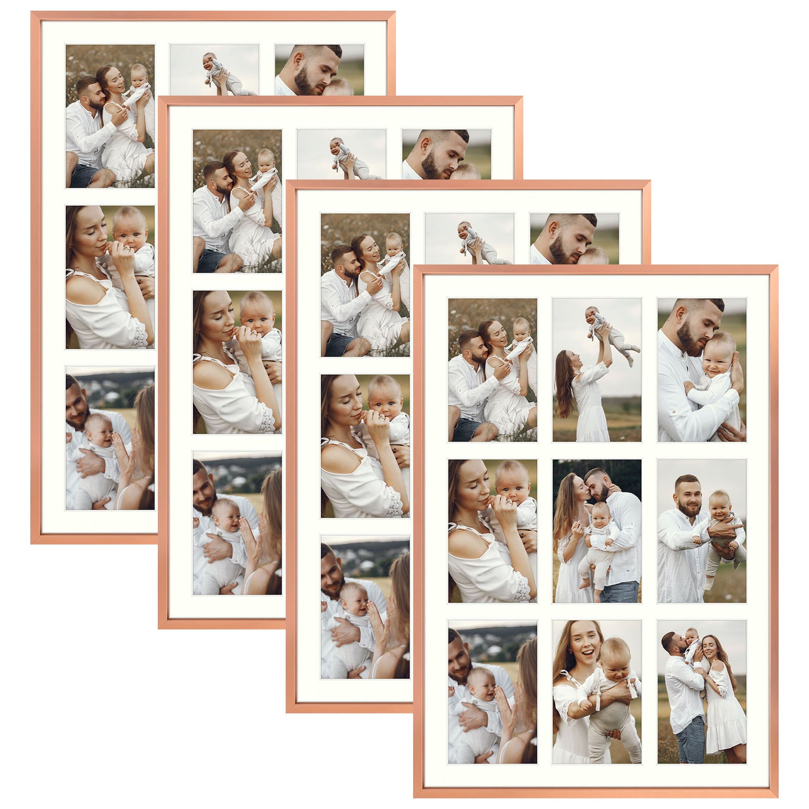 4 Pack/13.6x19.7 Matted to 4x6/Rose Gold