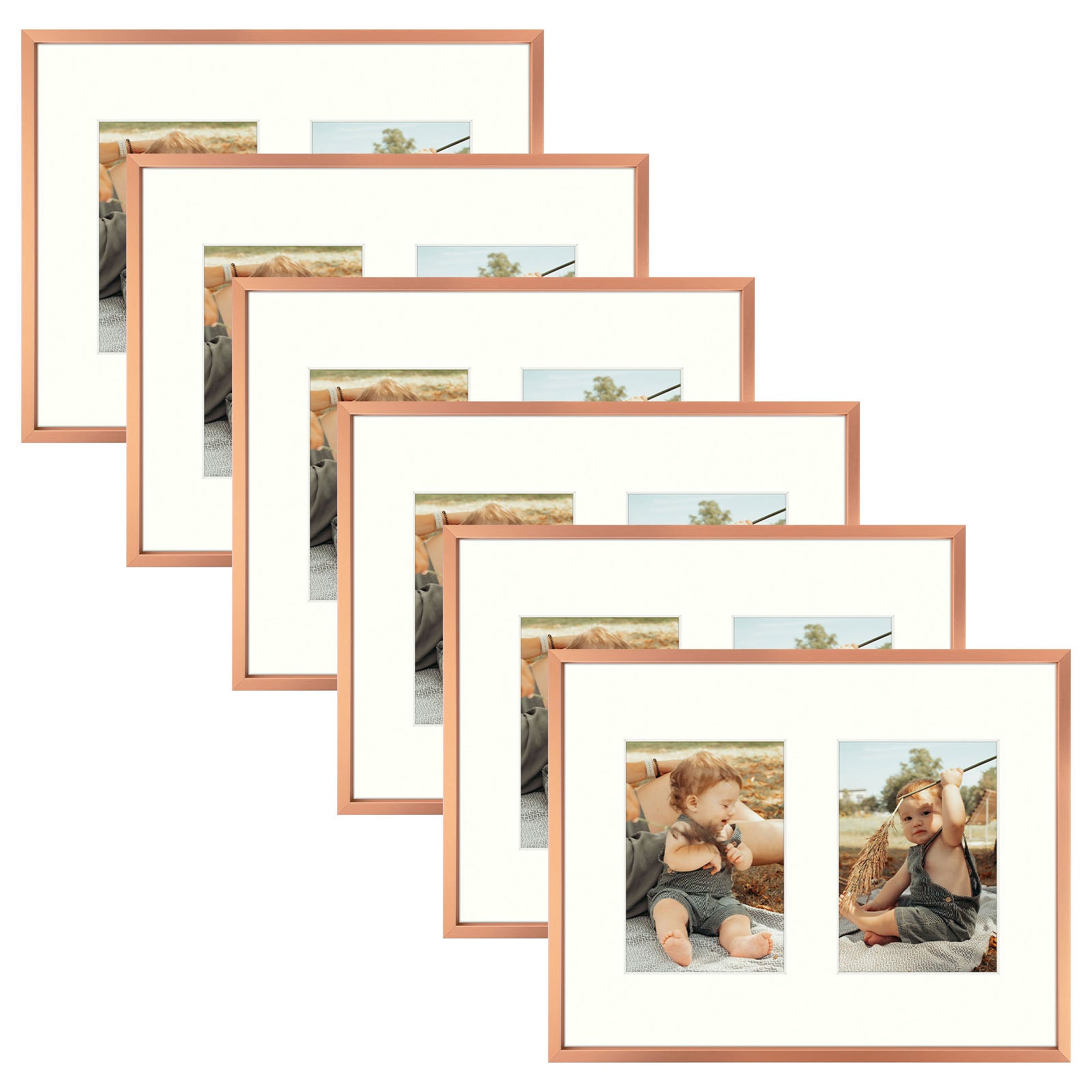 6 Pack/11x14 Matted to 5x7/Rose Gold