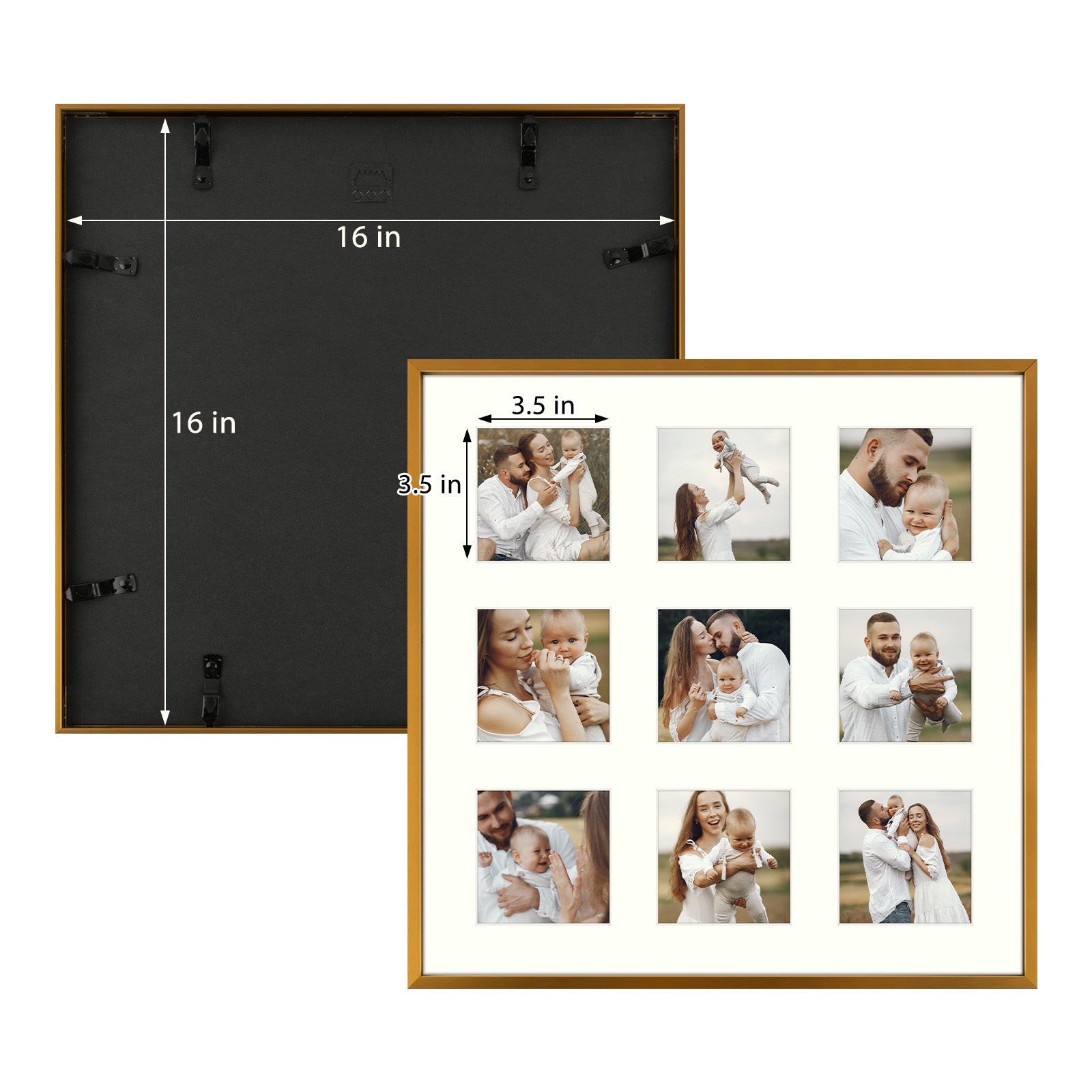6 Pack/16x16 Matted to 4x4/Bronze