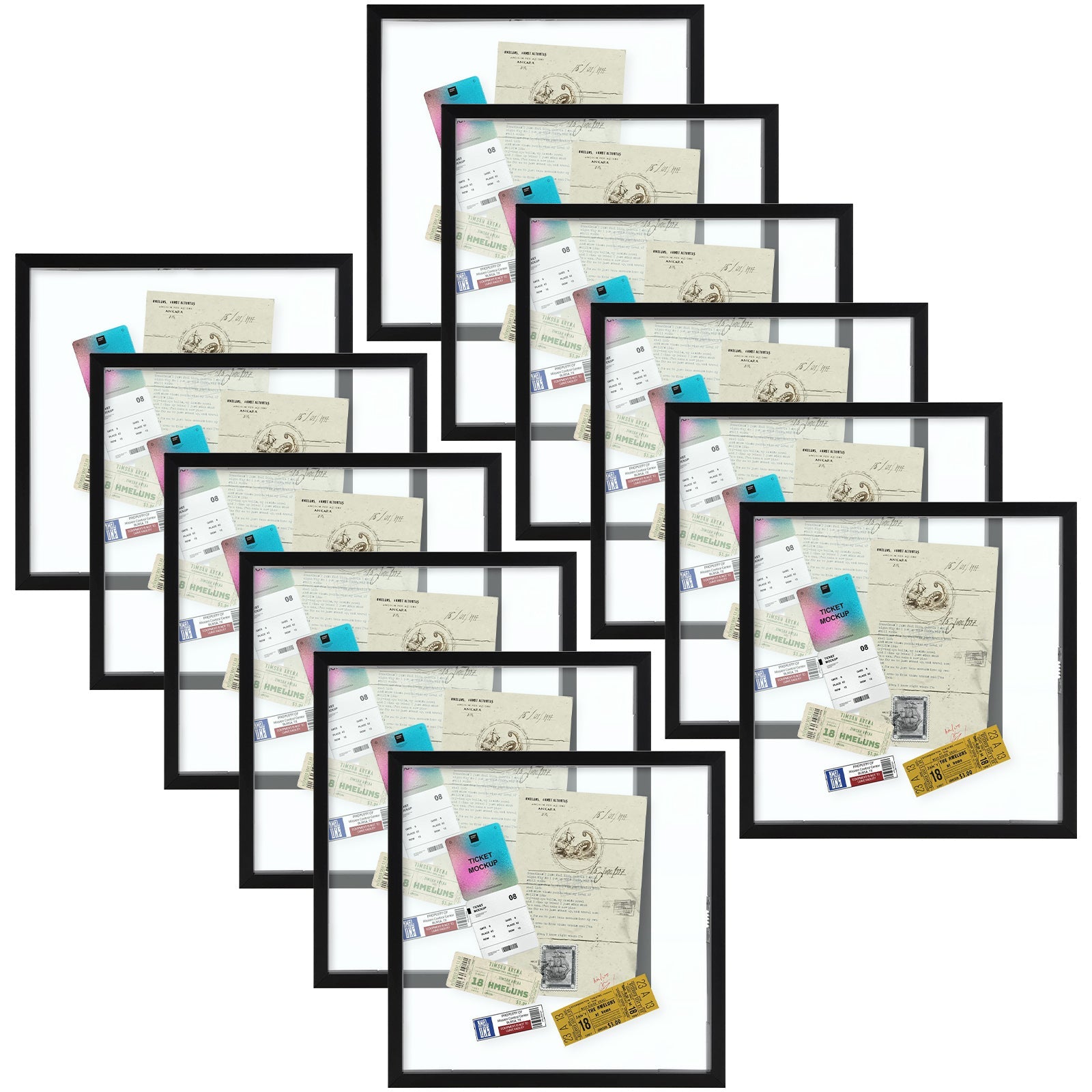 Aluminum Picture Frames Floating Frame, Clear Glass Displays for Wall or Table Top Decoration Picture Frame Golden State Art