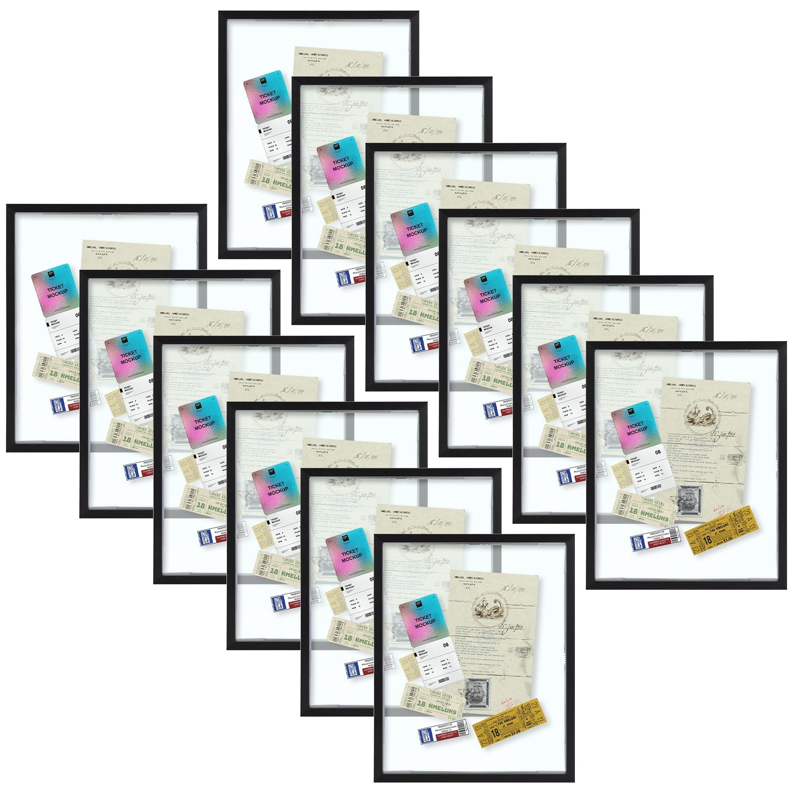 Aluminum Picture Frames Floating Frame, Clear Glass Displays for Wall or Table Top Decoration Picture Frame Golden State Art