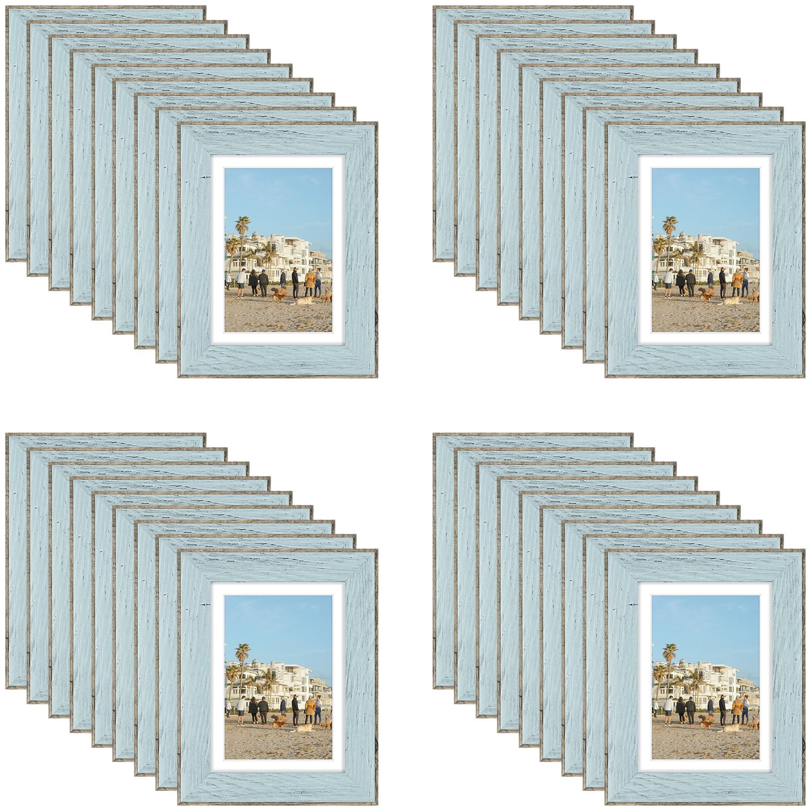 36 Pack/5x7 Matted to 4x6/Blue