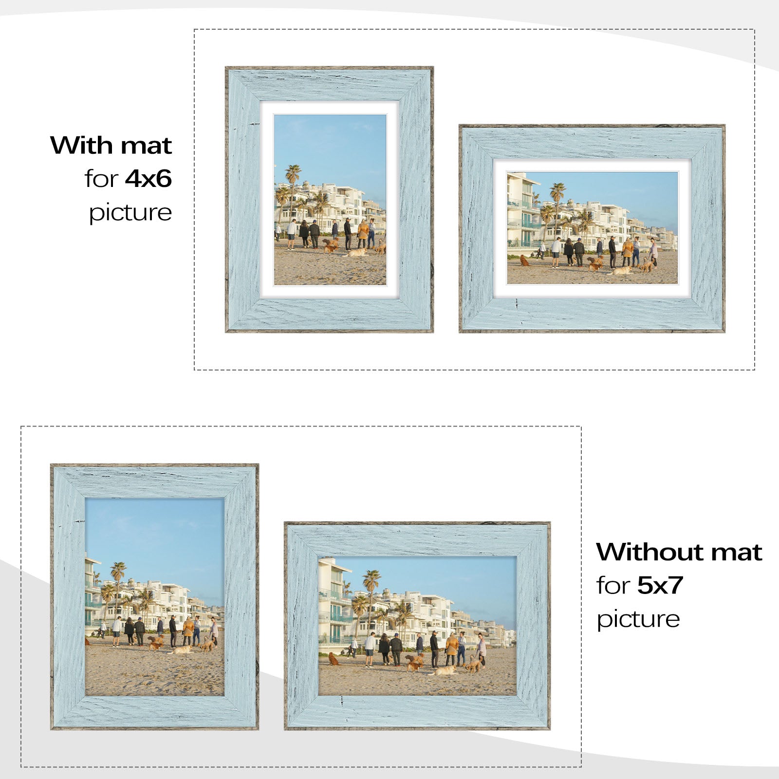 36 Pack/5x7 Matted to 4x6/Blue
