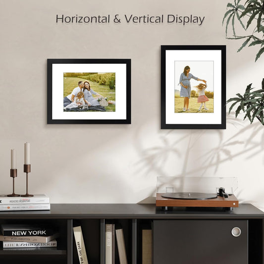 9x12 Wood Frame for 6x8 Photo with White Mat and Real Glass Black-Pick Up in Katy TX Only