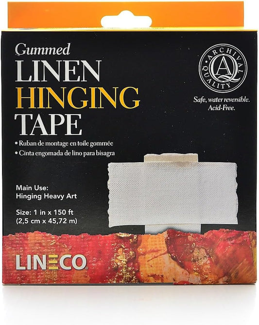 Lineco Acid-Free Water-Activated Linen Tape, 1 in. x 50 yd. Roll