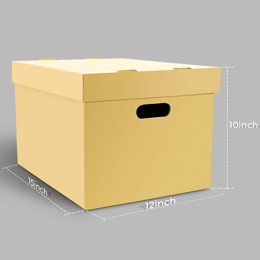 Ready-To-Assemble (RTA) Corrugated Archival Storage Cartons,  Pack of 5