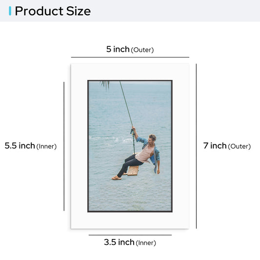 5x7 Pre-cut Mat with Blackcore fits 4x6 Picture Bulk Pack