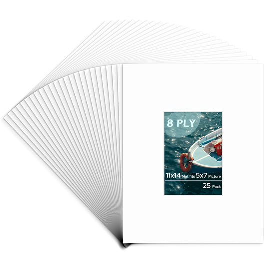 11x14 Pre-cut Mat with Whitecore  8-PLY Bulk Pack