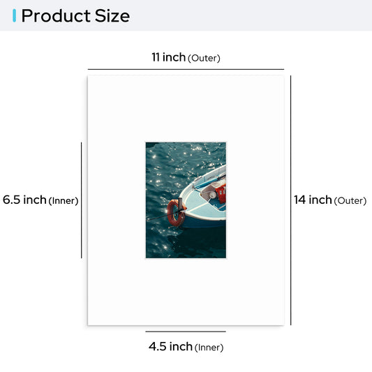 11x14 Pre-cut Mat with Whitecore  8-PLY Bulk Pack