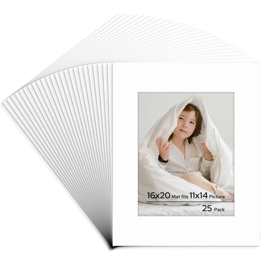 16x20 Pre-cut Mat with Whitecore Bulk Pack