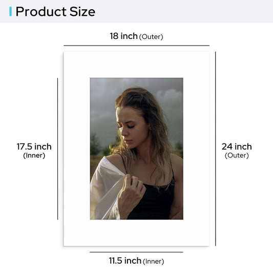18x24 Pre-cut Mat with Whitecore Bulk Pack