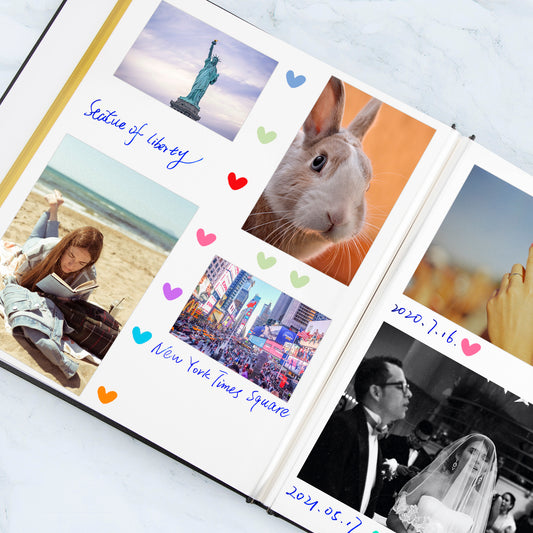 Magnetic Self-Stick Page Photo Album, Self Adhesive 40 Pages Leather Cover Albums Holds 3X5, 4X6, 5X7, 6X8, 8X10 8.5x11 Photos for Family Wedding Anniversary Baby Vacation - Black-Pick Up in Store Only