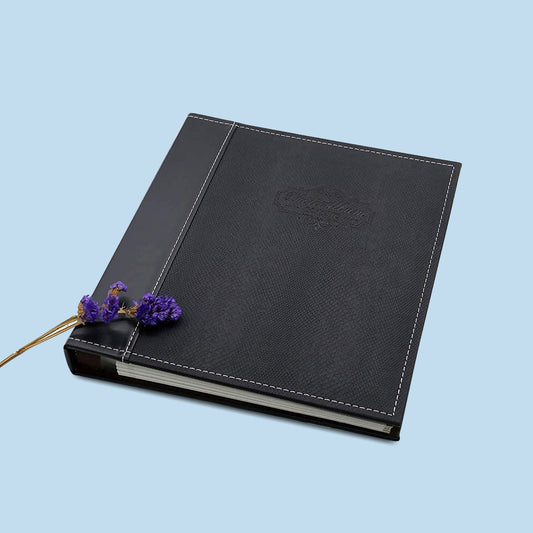Photo Album Leather Cover 10.2x11 Inches Self-Stick Page for 40 Pages (20 Sheets),Black-Pick Up in Store Only