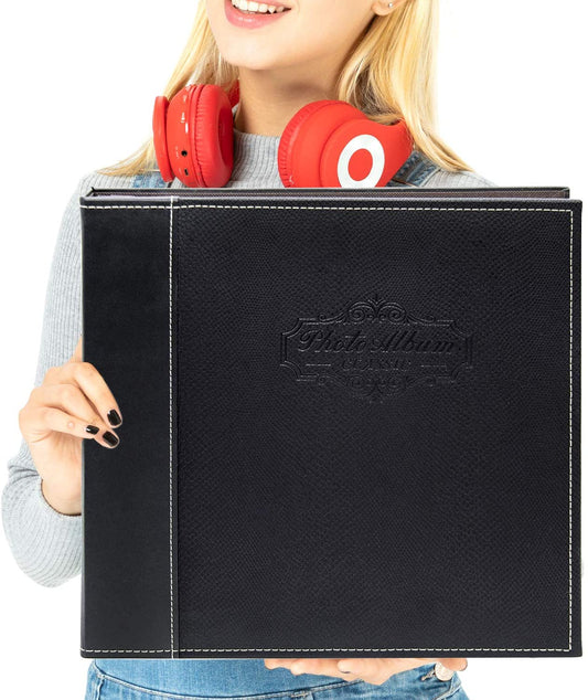 Photo Album Leather Cover 12.4x12.7 Inches Self-Stick Page for 40 Pages (20 Sheets)-Pick Up in Store Only