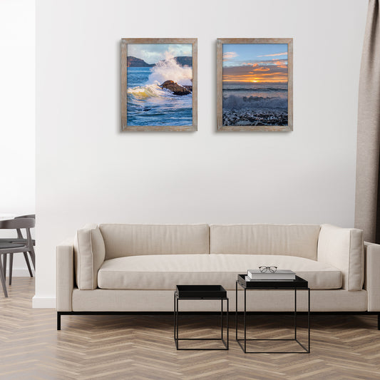 Clearance Poster Frame, Solid Wood With Plexiglass Rustic Grey-Pack Of 6 Picture Frames Golden State Art