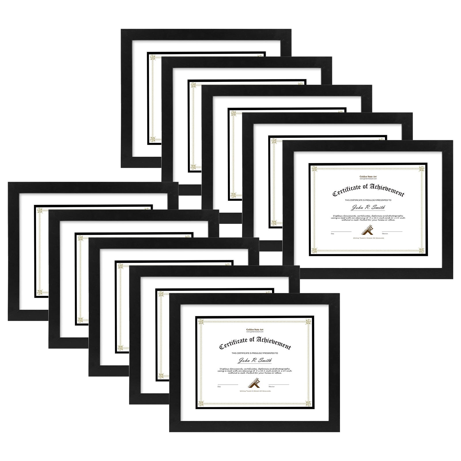 4-Pack Diploma & Certificate Frames – 8.5x11 Inch, Solid Wood & Glass, Modern Style, Brown-216774