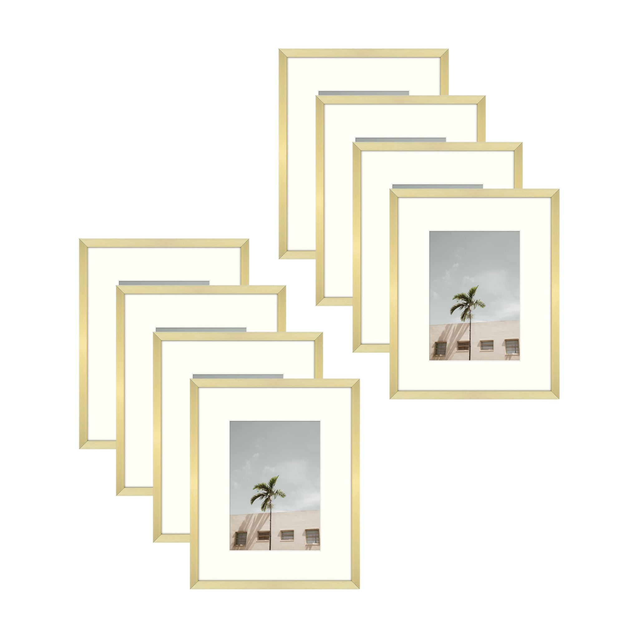 Golden State Art, BOGO 8x10 Gold Aluminum Frame For 5x7 Picture Golden State Art, BOGO 8x10 Gold Aluminum Frame For 5x7 Picture