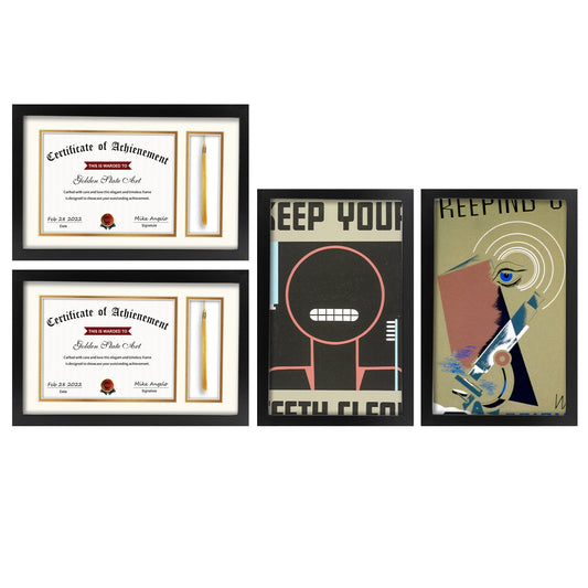 Clearance 11x17.5 Black Diploma Frame 1.78 Inch for 8.5x11 Picture - Pack of 4
