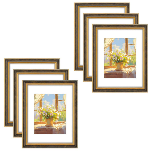 Ornate Picture Frame, Black Gold Polystyrene Frame