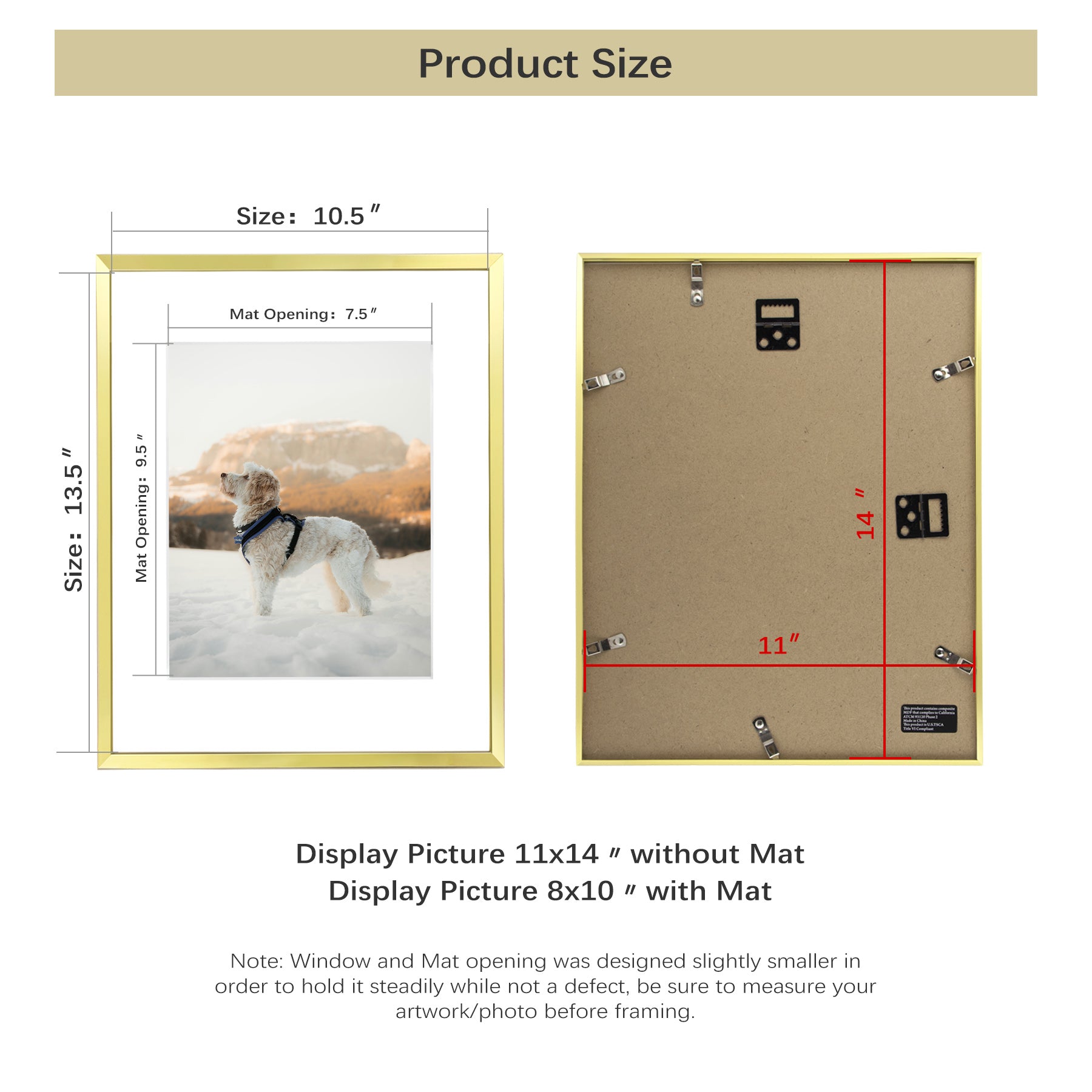 12 Pack/11x14 Matted to 8x10/Gold