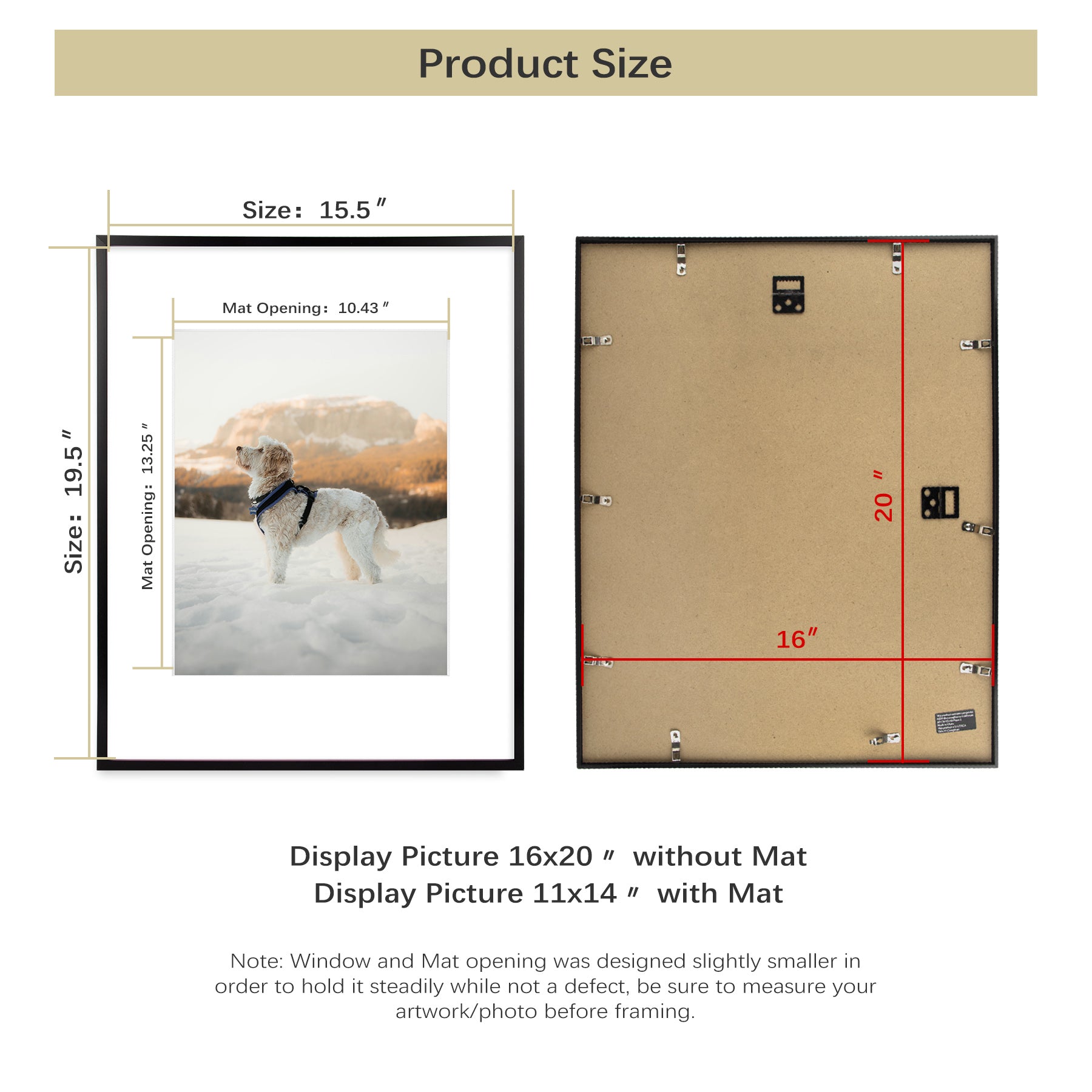 6 Pack/16x20 Matted to 11x14/Black