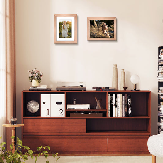 Clearance MDF Picture Frame with White Mat and Plexiglass Rose Gold