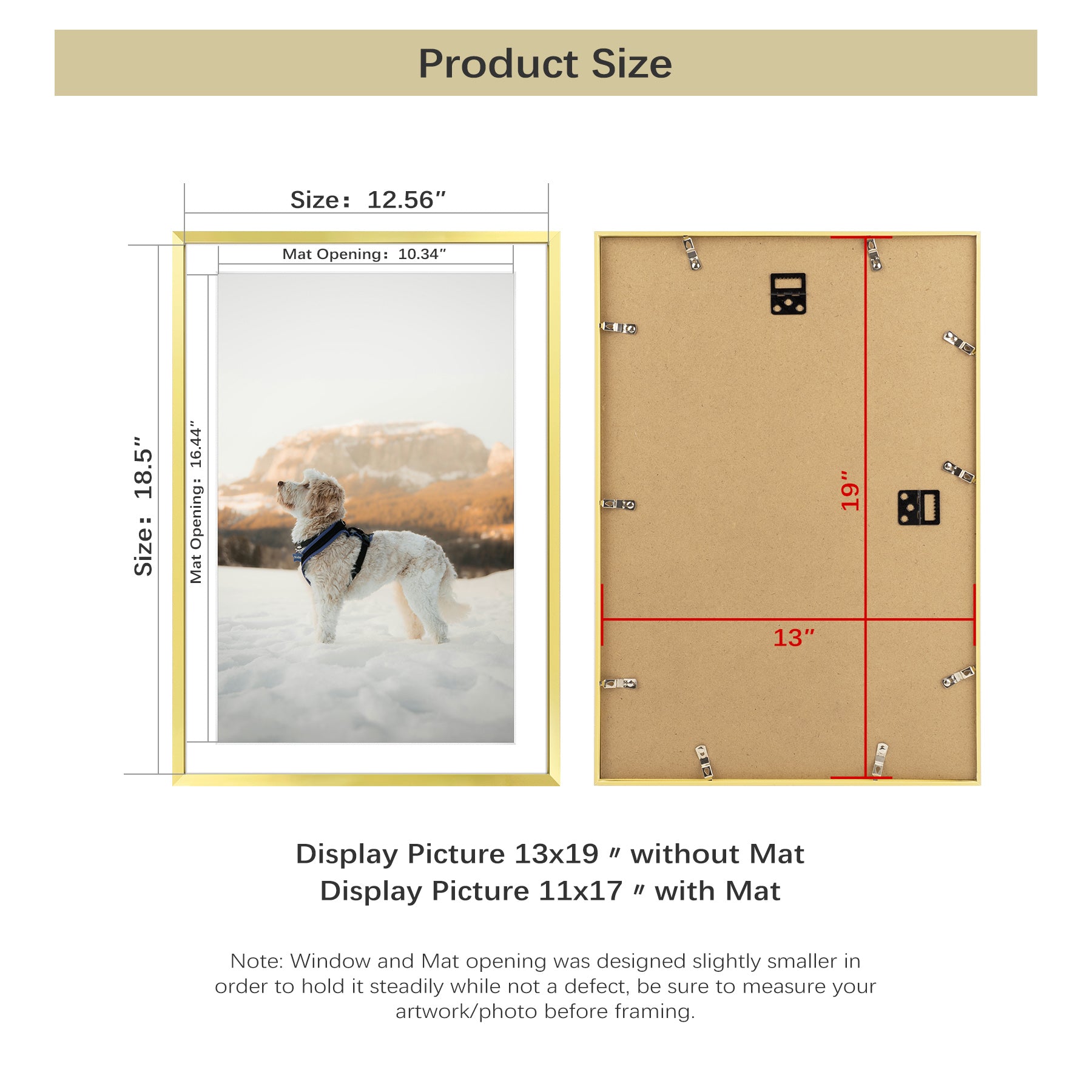 6 Pack/13x19 Matted to 11x17/Gold