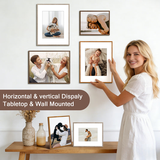 Clearance Aluminum Picture Frame with White Mat and Plexiglass-Pack Of 12