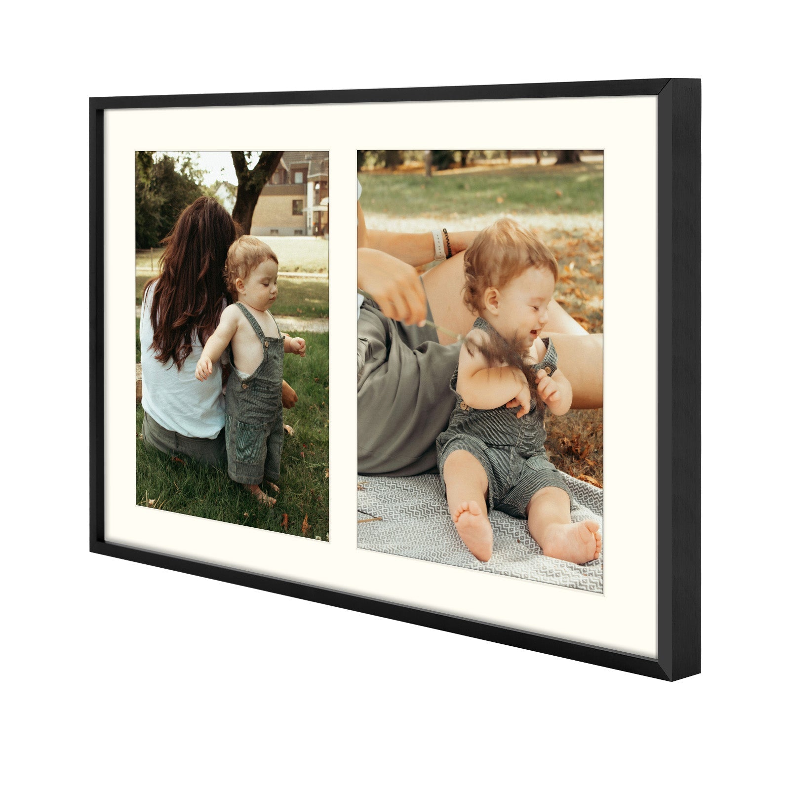 Aluminum Frames Collage Frame with Ivory Mat and Real Glass, Frame Thickness 1.02 Inch Picture Frame Golden State Art