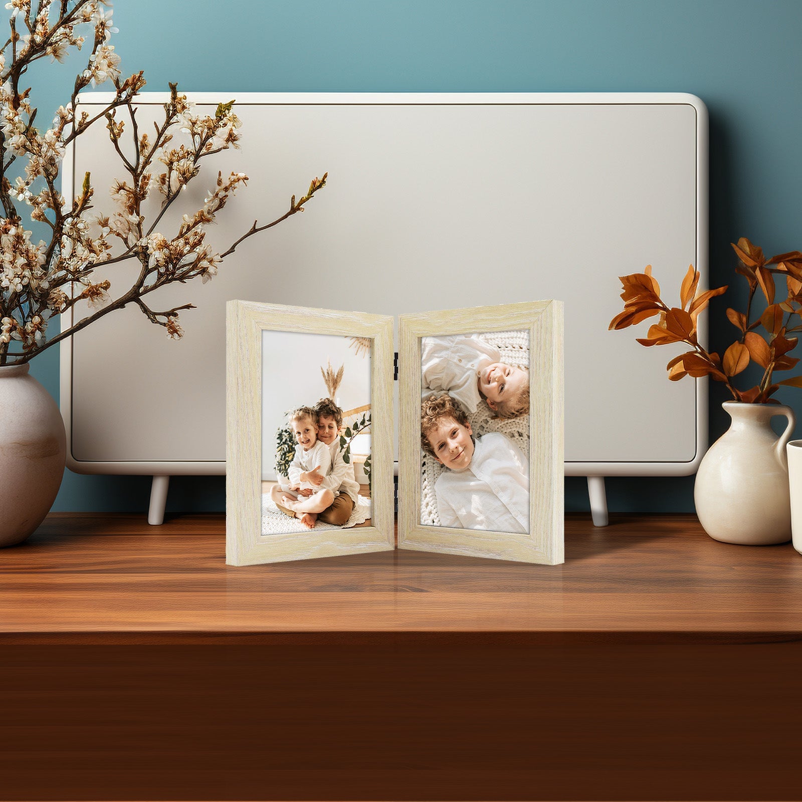 Hinged Frames Displays 2 Photos with Real Glass(10 Pack) Picture Frame Golden State Art