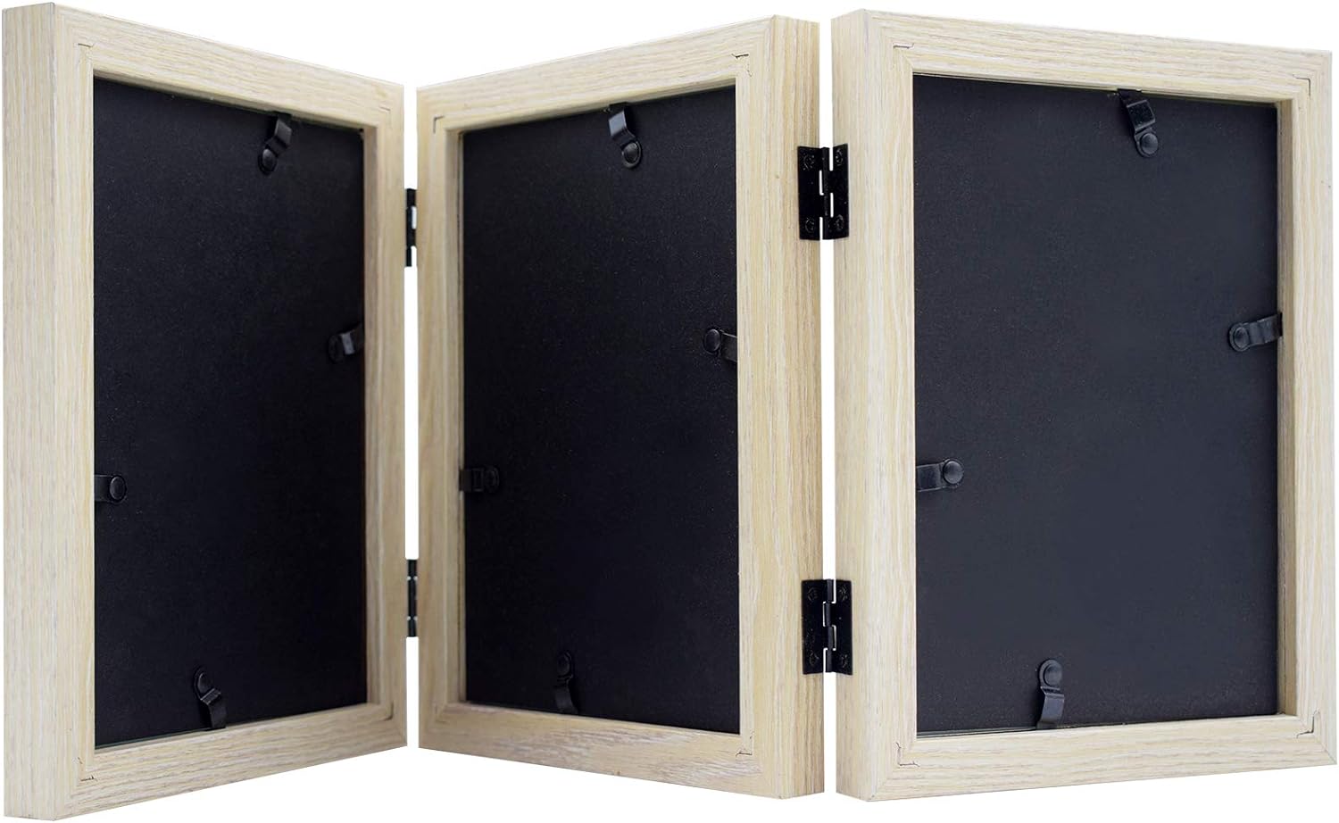 Hinged Frames Displays 3 Photos with Real Glass (8 Pack) Picture Frame Golden State Art