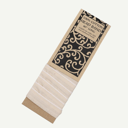 Books by Hand Headband, Archival Quality Natural Fiber 100-Percent Cotton, 60 x 0.375 Inches, Ideal for Bookbinding Crafts DIY Projects, Ivory