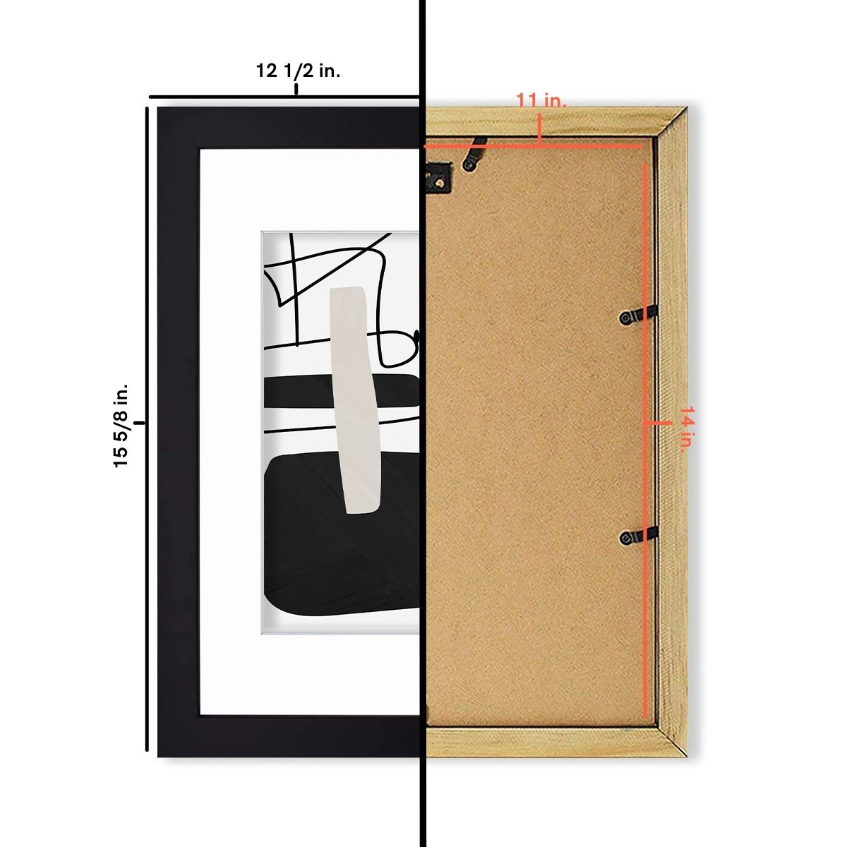 11x14 Wood Picture Frame for 8x10 Photo with White Mat (10 Pack) Picture Frame Golden State Art