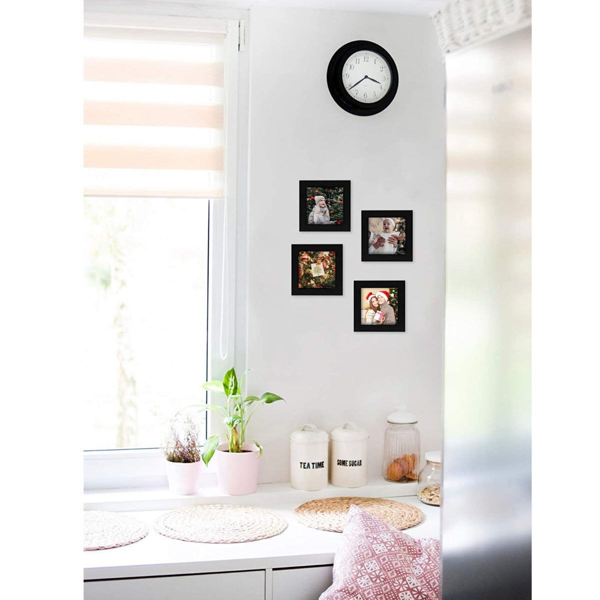 4x4 Black Wood 3/4 Frame for 4x4 Picture, Set of 4 Picture Frame Golden State Art