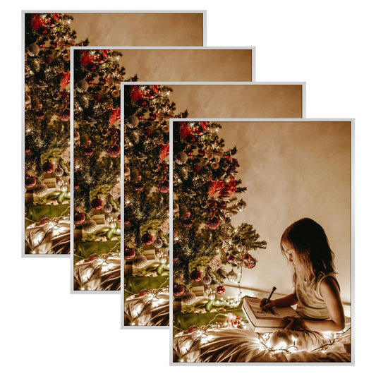 18x24 Aluminum Frames Poster Frame with Real Glass, Frame Thickness 0.83 Inch(4 Pack) Silver Picture Frame Golden State Art